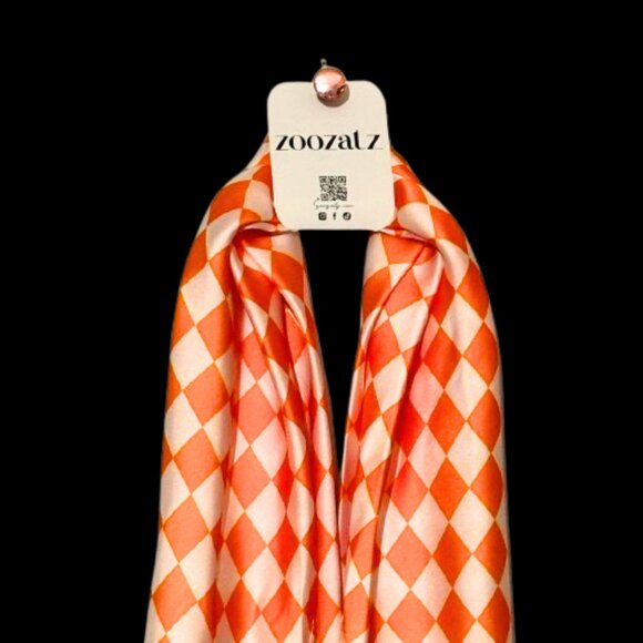 ZooZatz NCAA Collegiate Tennessee Volunteers Orange/Wht Silky Scarf/Tie/Bandana - Picture 3 of 4